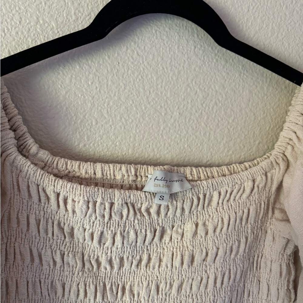 Never Fully Dressed Cream Smocked Midi Dress